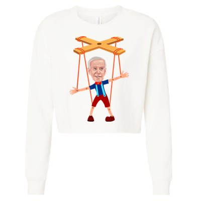 Joe Biden As A Puppet Cropped Pullover Crew