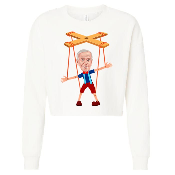 Joe Biden As A Puppet Cropped Pullover Crew