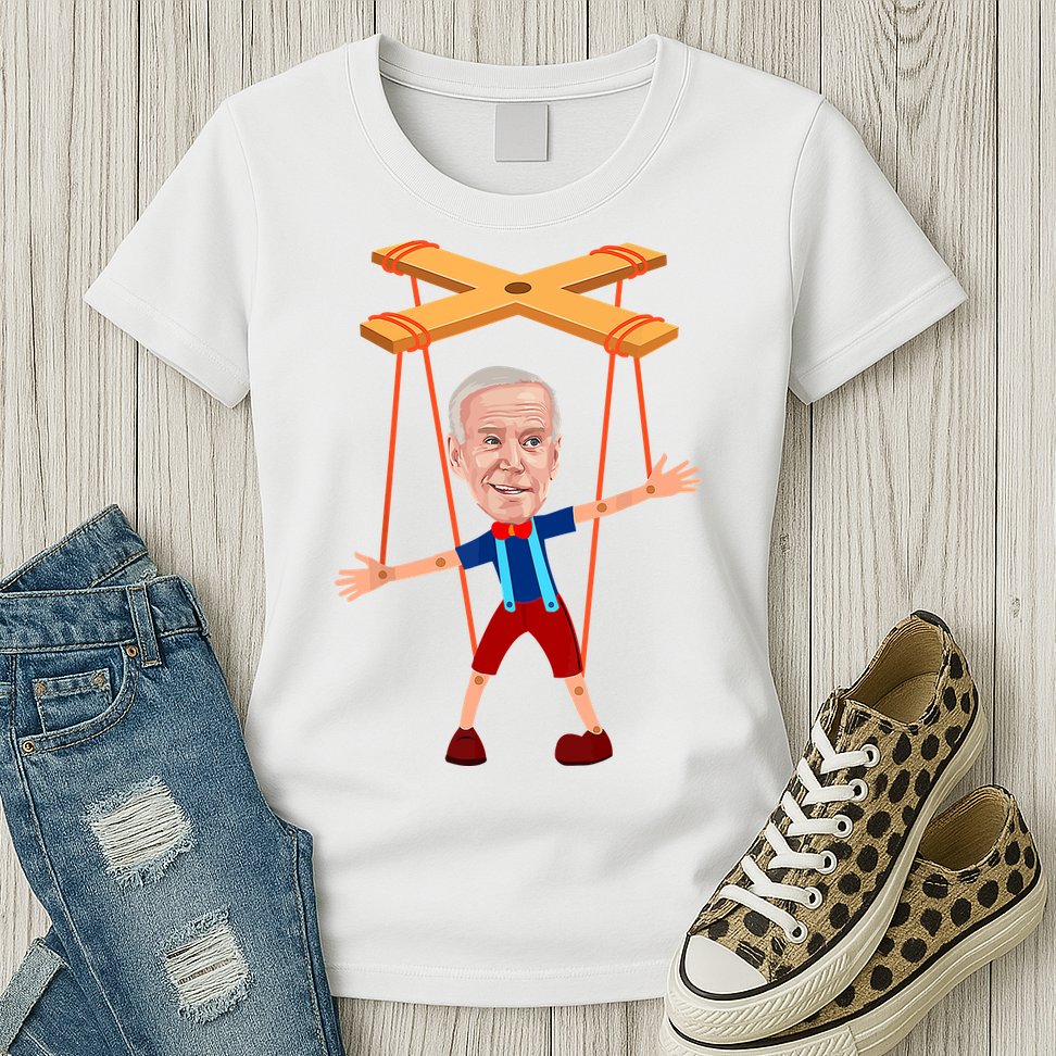 Joe Biden As A Puppet Womens T-Shirt