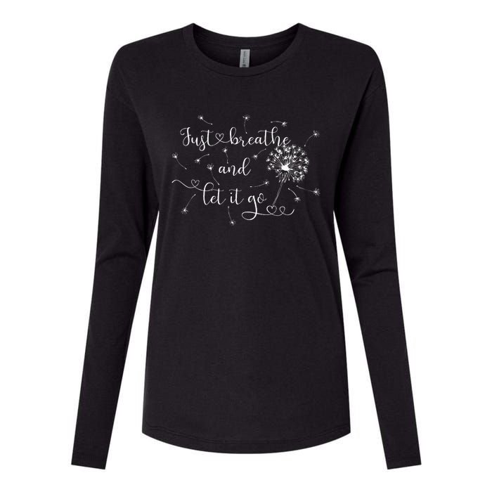 Just Breathe And Let It Go! Womens Cotton Relaxed Long Sleeve T-Shirt