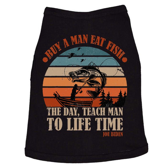 Joe Biden Buy A Man Eat Fish Fishing Retro Vintage Doggie Tank