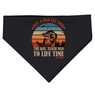 Joe Biden Buy A Man Eat Fish Fishing Retro Vintage USA-Made Doggie Bandana