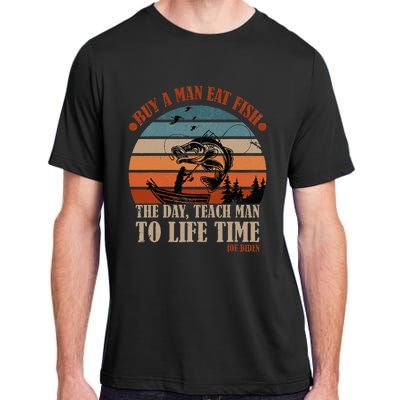 Joe Biden Buy A Man Eat Fish Fishing Retro Vintage Adult ChromaSoft Performance T-Shirt