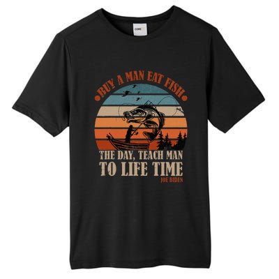 Joe Biden Buy A Man Eat Fish Fishing Retro Vintage Tall Fusion ChromaSoft Performance T-Shirt