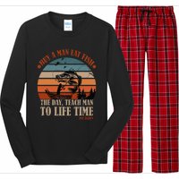 Joe Biden Buy A Man Eat Fish Fishing Retro Vintage Long Sleeve Pajama Set