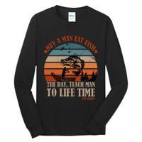 Joe Biden Buy A Man Eat Fish Fishing Retro Vintage Tall Long Sleeve T-Shirt