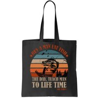 Joe Biden Buy A Man Eat Fish Fishing Retro Vintage Tote Bag