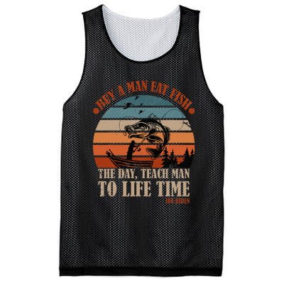 Joe Biden Buy A Man Eat Fish Fishing Retro Vintage Mesh Reversible Basketball Jersey Tank