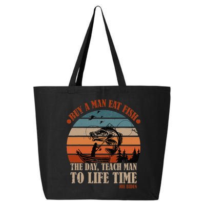 Joe Biden Buy A Man Eat Fish Fishing Retro Vintage 25L Jumbo Tote