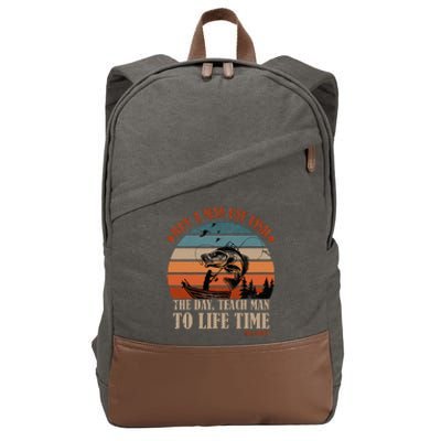 Joe Biden Buy A Man Eat Fish Fishing Retro Vintage Cotton Canvas Backpack