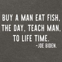 Joe Biden, Buy A Man Eat Fish The Day Teach Man To Life Time Cotton Canvas Backpack