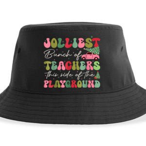 Jolliest Bjolliest Bunch Of Teunch Of Teachers This Side Of The Playground Xmas Sustainable Bucket Hat