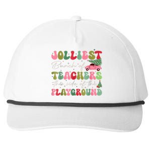 Jolliest Bjolliest Bunch Of Teunch Of Teachers This Side Of The Playground Xmas Snapback Five-Panel Rope Hat