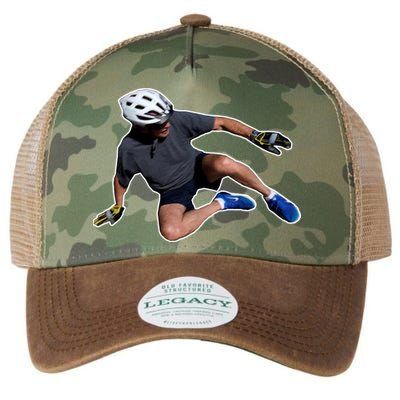 Joe Biden Bicycle Fall Funny Meme Legacy Tie Dye Trucker Hat