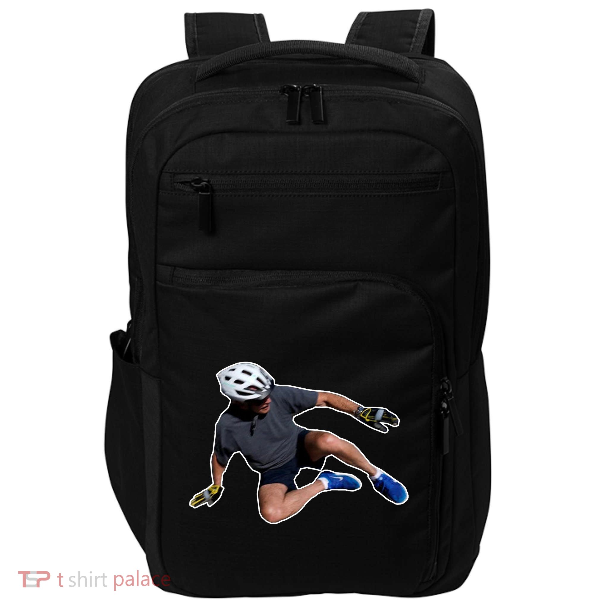 Joe Biden Bicycle Fall Funny Meme Impact Tech Backpack