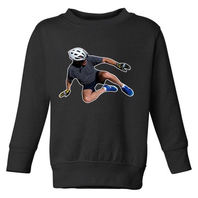 Joe Biden Bicycle Fall Funny Meme Toddler Sweatshirt