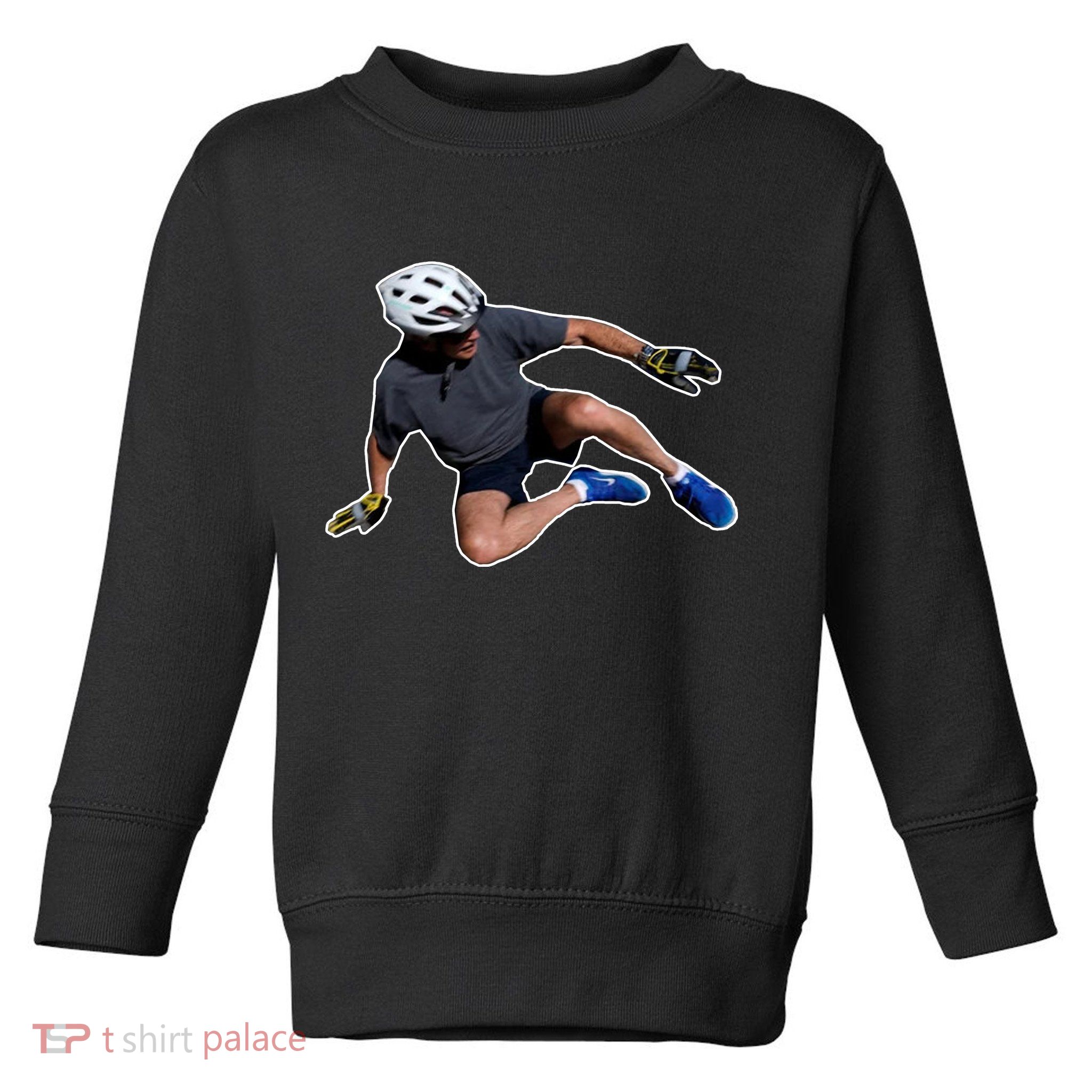 Joe Biden Bicycle Fall Funny Meme Toddler Sweatshirt