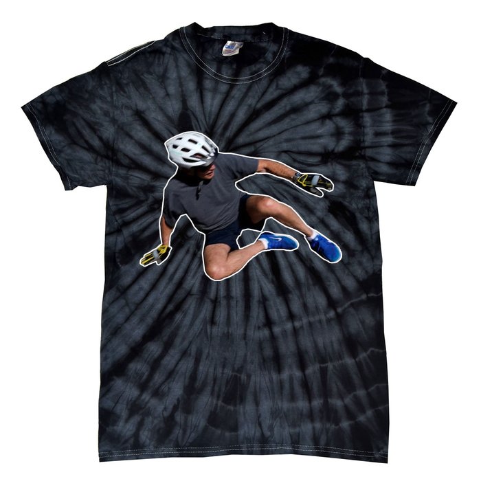 Joe Biden Bicycle Fall Funny Meme Tie-Dye T-Shirt