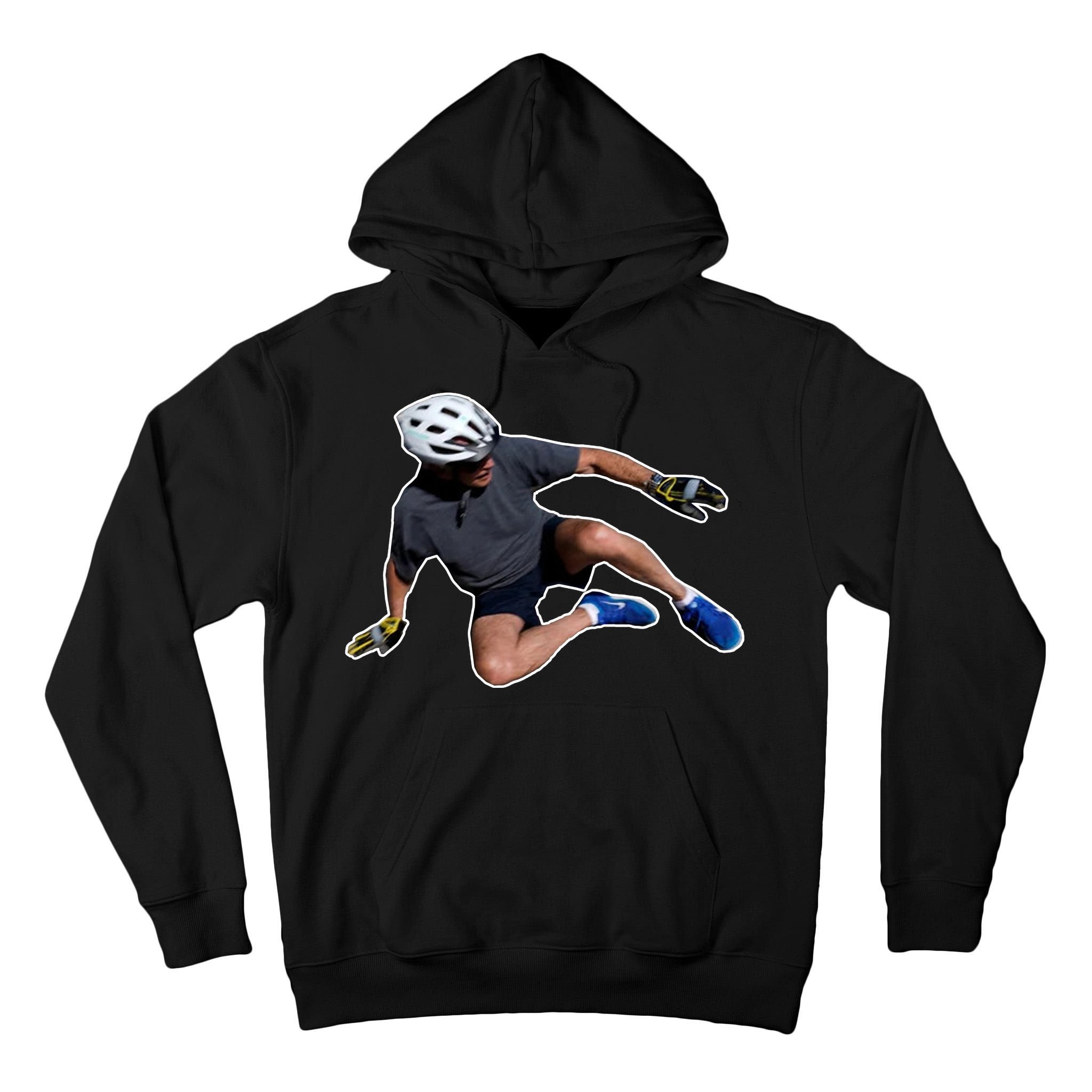 Joe Biden Bicycle Fall Funny Meme Tall Hoodie
