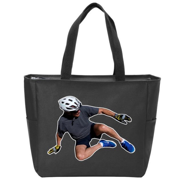 Joe Biden Bicycle Fall Funny Meme Zip Tote Bag