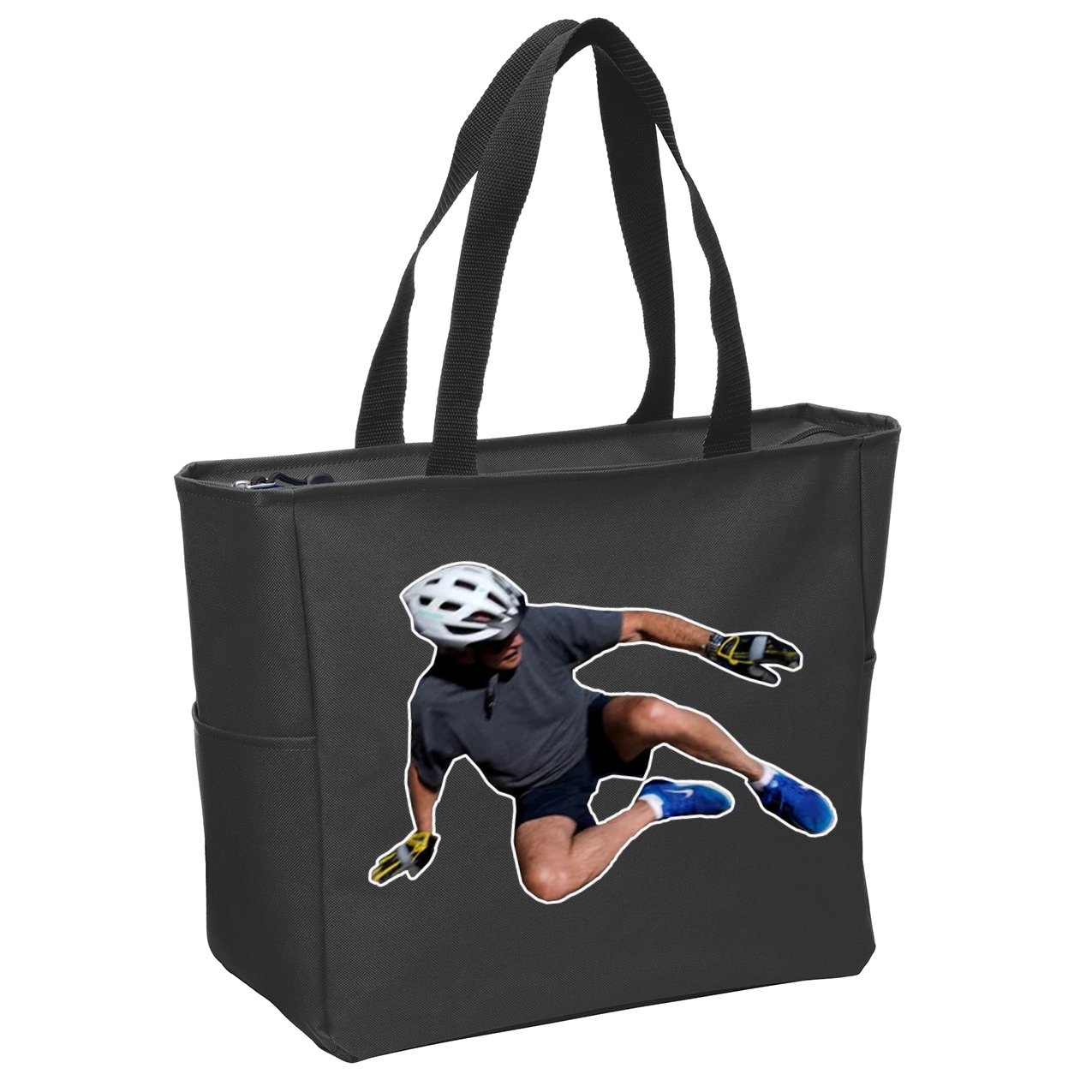 Joe Biden Bicycle Fall Funny Meme Zip Tote Bag