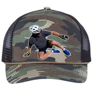 Joe Biden Bicycle Fall Funny Meme Retro Rope Trucker Hat Cap