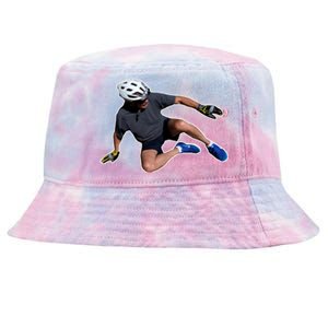 Joe Biden Bicycle Fall Funny Meme Tie-Dyed Bucket Hat