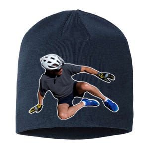 Joe Biden Bicycle Fall Funny Meme Sustainable Beanie