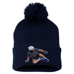 Joe Biden Bicycle Fall Funny Meme Pom Pom 12in Knit Beanie