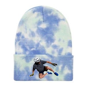 Joe Biden Bicycle Fall Funny Meme Tie Dye 12in Knit Beanie