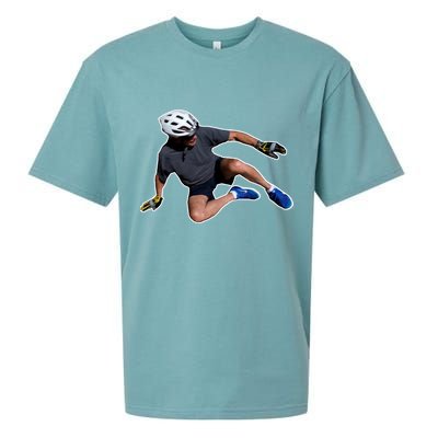 Joe Biden Bicycle Fall Funny Meme Sueded Cloud Jersey T-Shirt