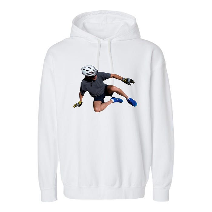 Joe Biden Bicycle Fall Funny Meme Garment-Dyed Fleece Hoodie