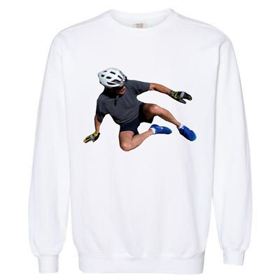 Joe Biden Bicycle Fall Funny Meme Garment-Dyed Sweatshirt