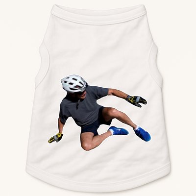 Joe Biden Bicycle Fall Funny Meme Doggie Tank