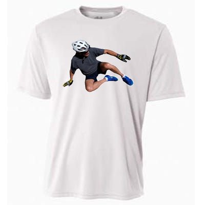 Joe Biden Bicycle Fall Funny Meme Cooling Performance Crew T-Shirt