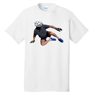 Joe Biden Bicycle Fall Funny Meme Tall T-Shirt