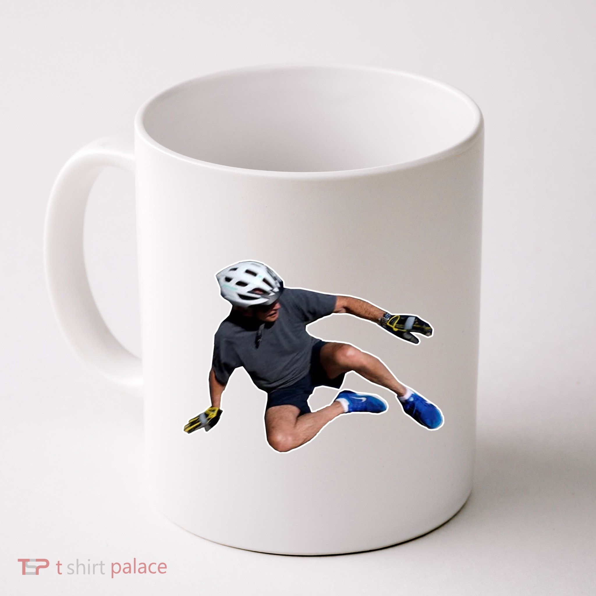 Joe Biden Bicycle Fall Funny Meme Mug
