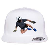 Joe Biden Bicycle Fall Funny Meme Flat Bill Trucker Hat