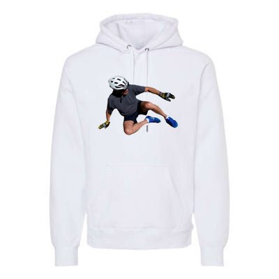 Joe Biden Bicycle Fall Funny Meme Premium Hoodie