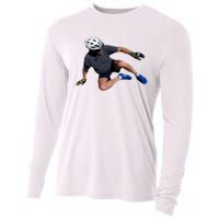 Joe Biden Bicycle Fall Funny Meme Cooling Performance Long Sleeve Crew