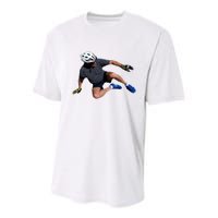Joe Biden Bicycle Fall Funny Meme Youth Performance Sprint T-Shirt