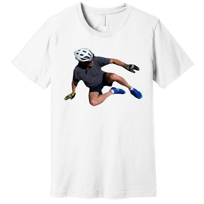 Joe Biden Bicycle Fall Funny Meme Premium T-Shirt