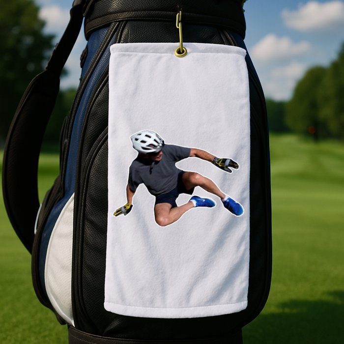 Joe Biden Bicycle Fall Funny Meme Golf Towel