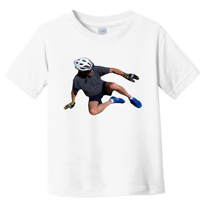 Joe Biden Bicycle Fall Funny Meme Toddler T-Shirt