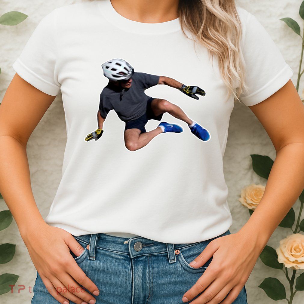 Joe Biden Bicycle Fall Funny Meme Womens T-Shirt