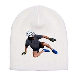 Joe Biden Bicycle Fall Funny Meme Short Acrylic Beanie