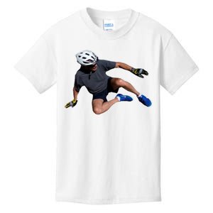 Joe Biden Bicycle Fall Funny Meme Kids T-Shirt