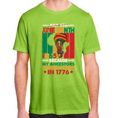 Junenth Black Because My Ancestor WerenT Free 1776 Gift Adult ChromaSoft Performance T-Shirt