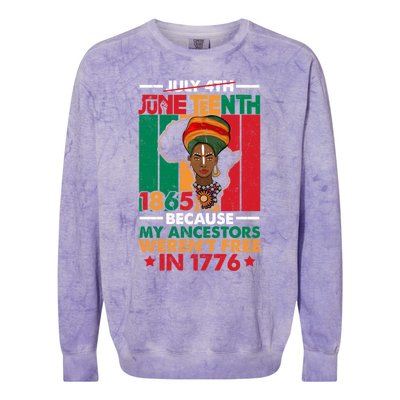 Junenth Black Because My Ancestor WerenT Free 1776 Gift Colorblast Crewneck Sweatshirt