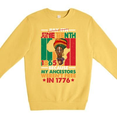 Junenth Black Because My Ancestor WerenT Free 1776 Gift Premium Crewneck Sweatshirt